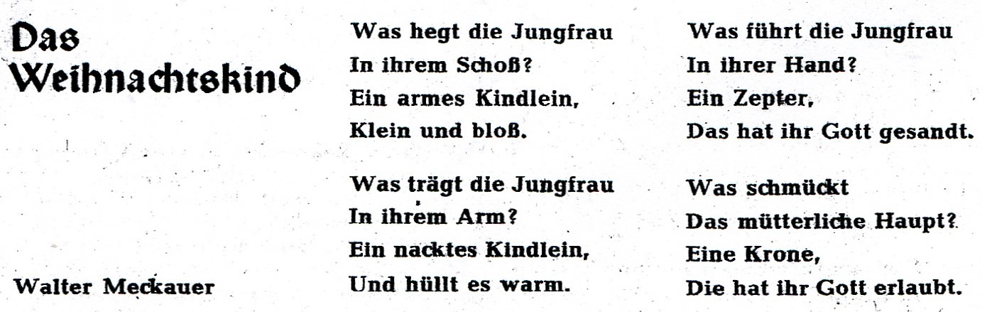 Gedicht Das Weihnachtskind